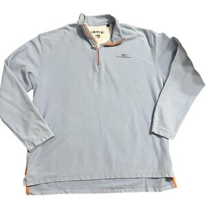 Orvis Light Blue Pullover with Orange Trim